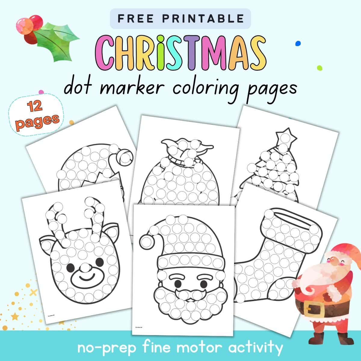 free printable christmas do a dot sheets - the artisan life